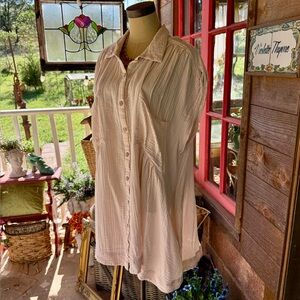 Free People Crinkled Button-Up